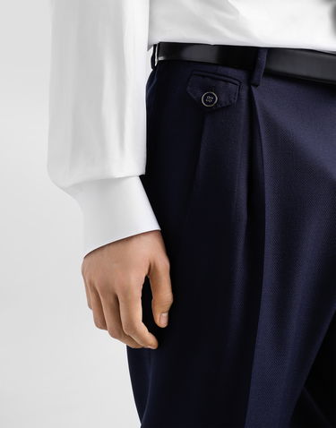 Housut Dolce & Gabbana Dolce & Gabbana Wool Dress Pants With Double Darts Tummansininen | GV4EETFM2GUB0665, 3