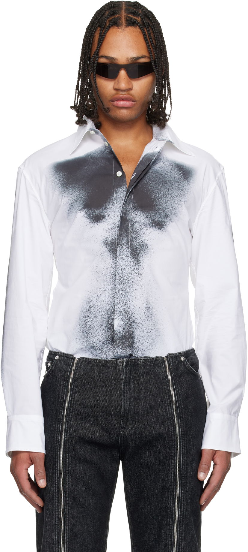 Paita Jean Paul Gaultier Jean Paul Gaultier Printed Body Dust Shirt Valkoinen | 25/04-W-ST041-C071-0100