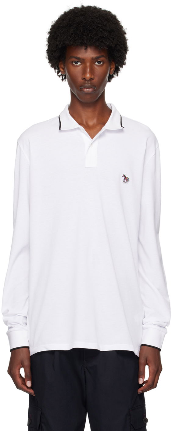 Poolopaita Paul Smith PS Paul Smith Zebra Long Sleeve Polo Valkoinen | M2R-142MZ-N21580-01