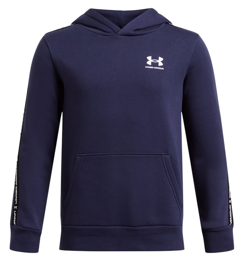 Huppari Under Armour Under Armour B Icon Fleece Taping Hoodie Tummansininen | 1390293-410
