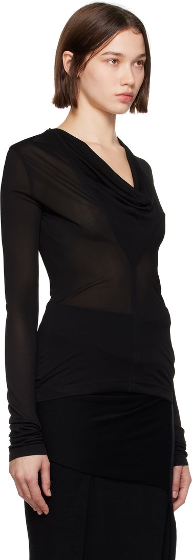 Body TOTEME TOTEME Draped V-Neck Top Musta | 244-WRT0401-FB0266, 3