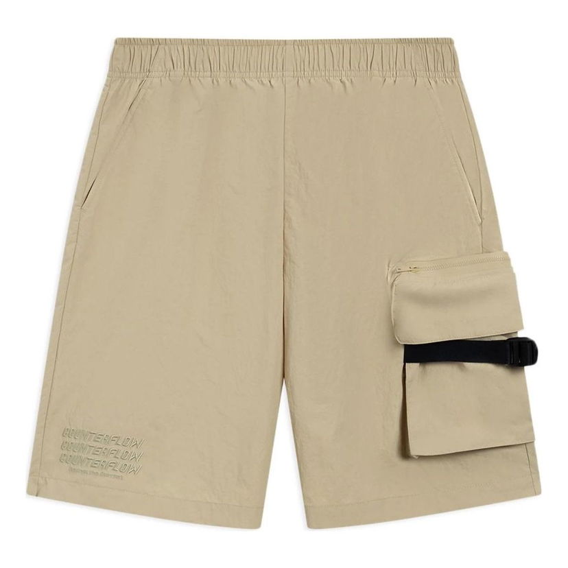Shortsit Li-Ning Counterflow Embroidery Logo Cargo Shorts Beige | AKSSA37-3