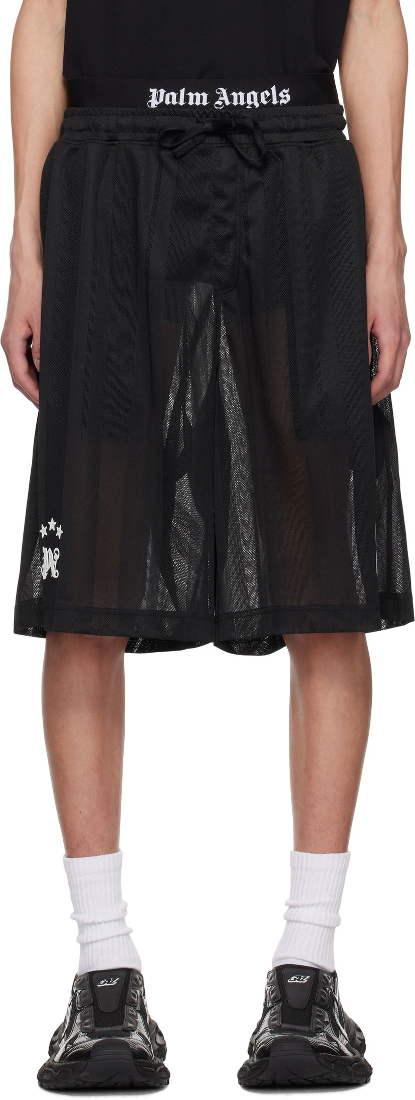 Shortsit Palm Angels Palm Angels Palm Sport Mesh Shorts Musta | PMCI022S25FAB0021003