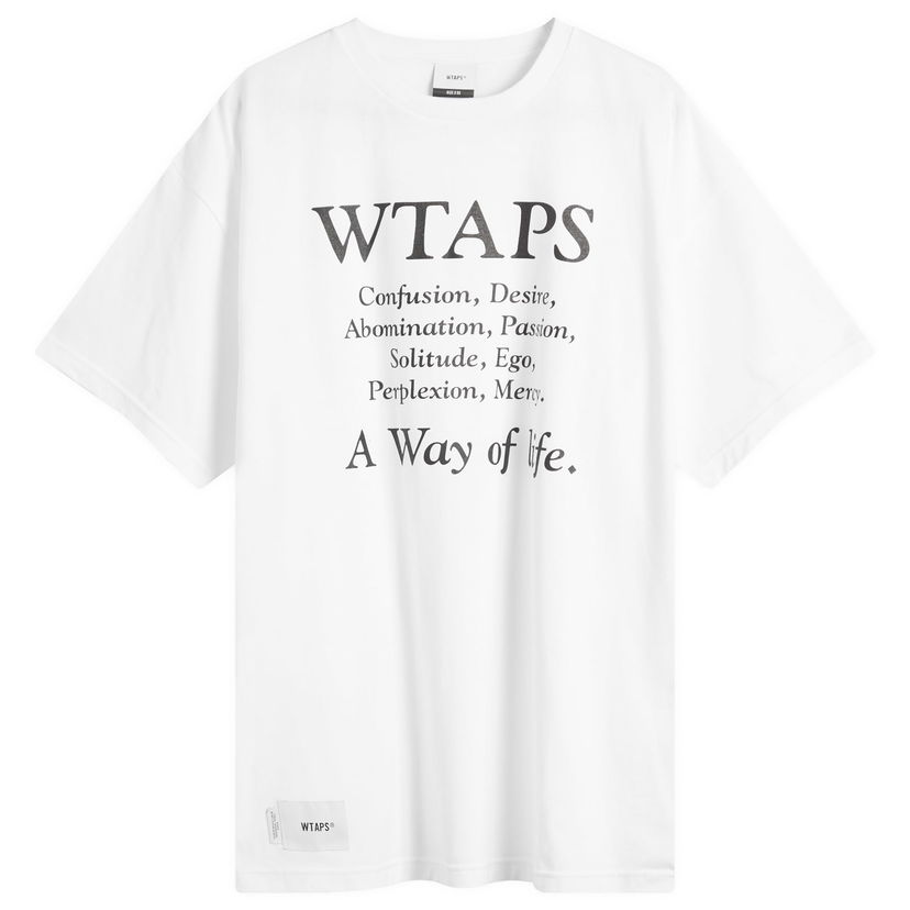 T-paita WTAPS T-Shirt with Philosophical Text Print Valkoinen | 251ATDT-STM08S-WHT