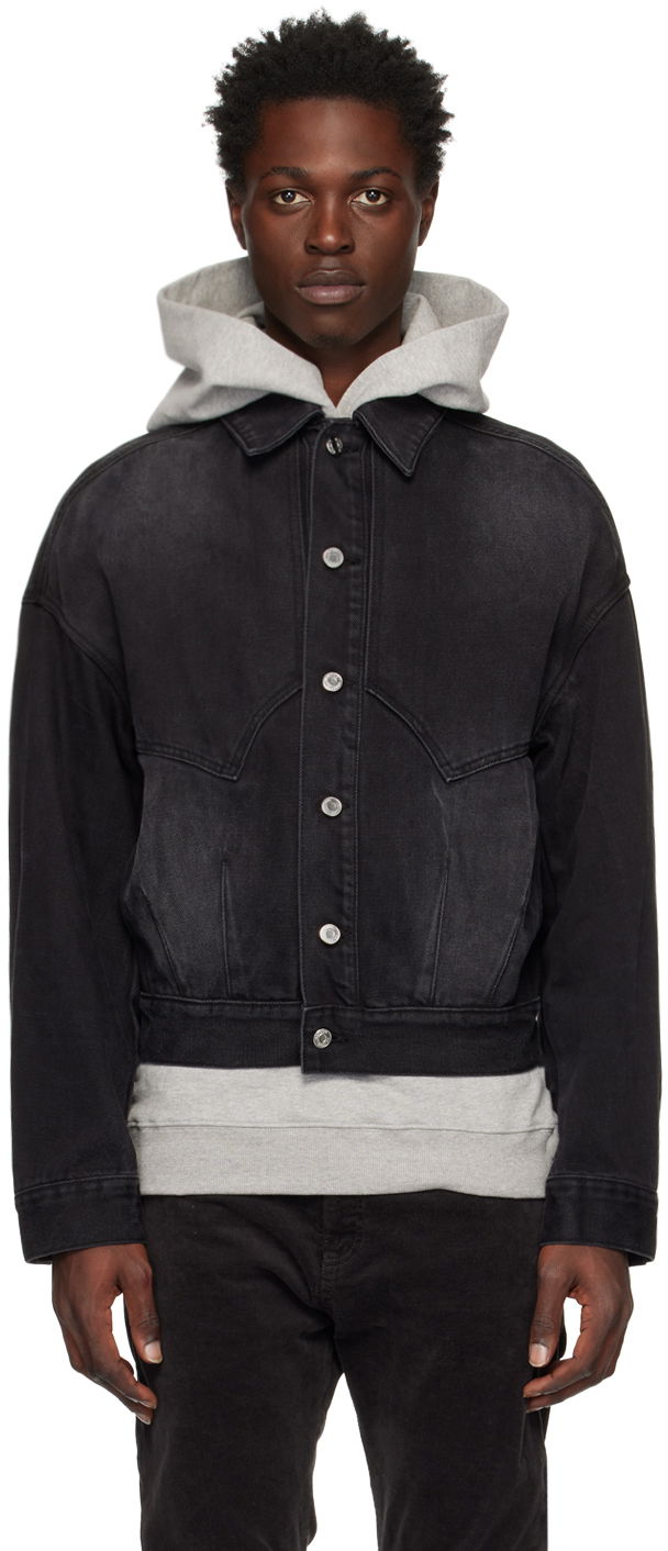 Takki We11done We11done Relaxed-Fit Denim Jacket Musta | WD-DJ3-22-303-U-BK