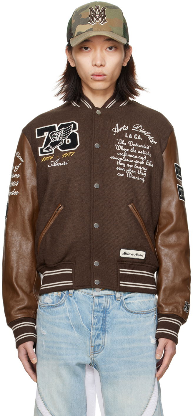Bomber-takki AMIRI Eagle Bomber Jacket Ruskea | PS24MOS054
