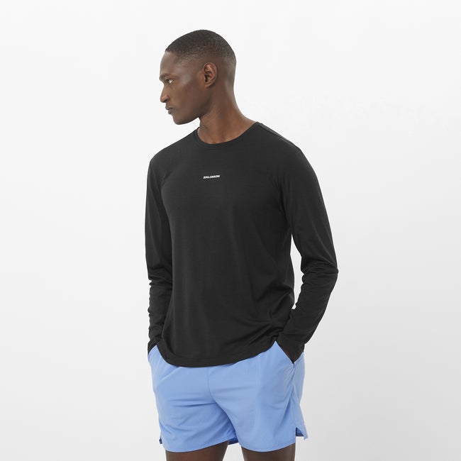 T-paita Salomon Shakeout Core Long Sleeve T-Shirt Musta | LC2424400