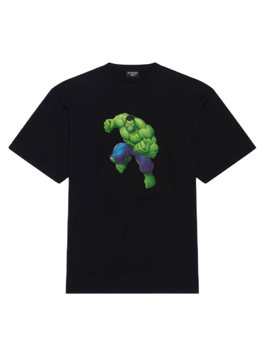T-paita Balenciaga Hulk 2021x MARVEL Medium Fit T-shirt Musta | 612966TLV591000