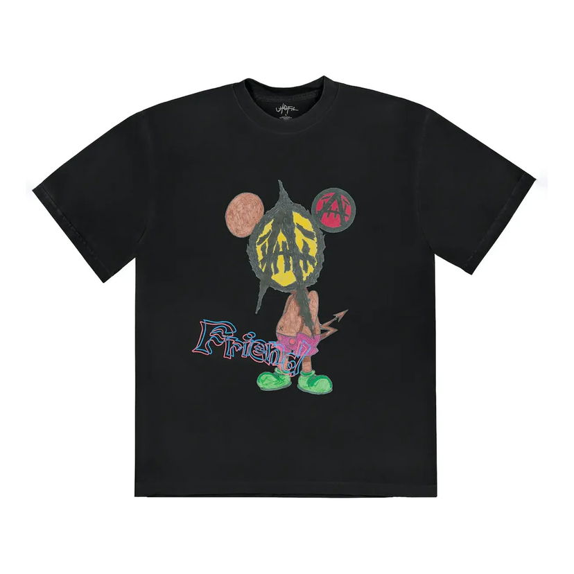 T-paita Cactus Jack by Travis Scott Travis Scott x St Michael Utopia 2B Graphic Tee Musta | TSUT-SS28