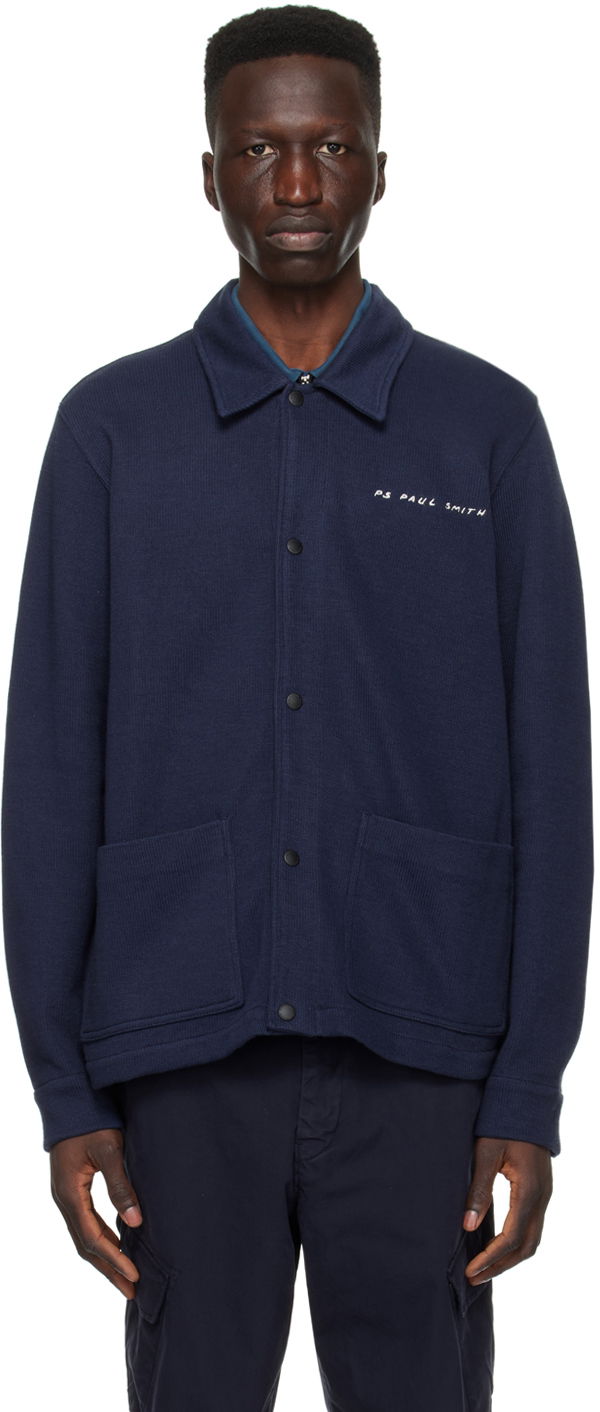 Villapaita Paul Smith PS Paul Smith Press-Stud Jacket Tummansininen | M2R-771Y-M21976-49