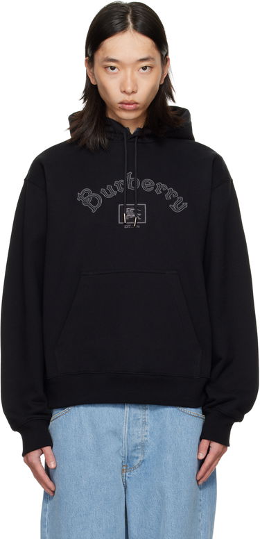 Huppari Burberry Burberry Gothic Logo Hoodie Musta | 8116111, 0