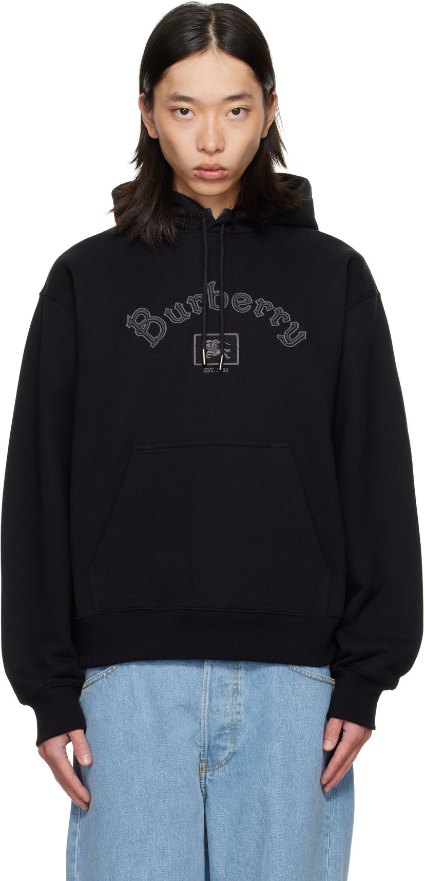 Huppari Burberry Burberry Gothic Logo Hoodie Musta | 8116111