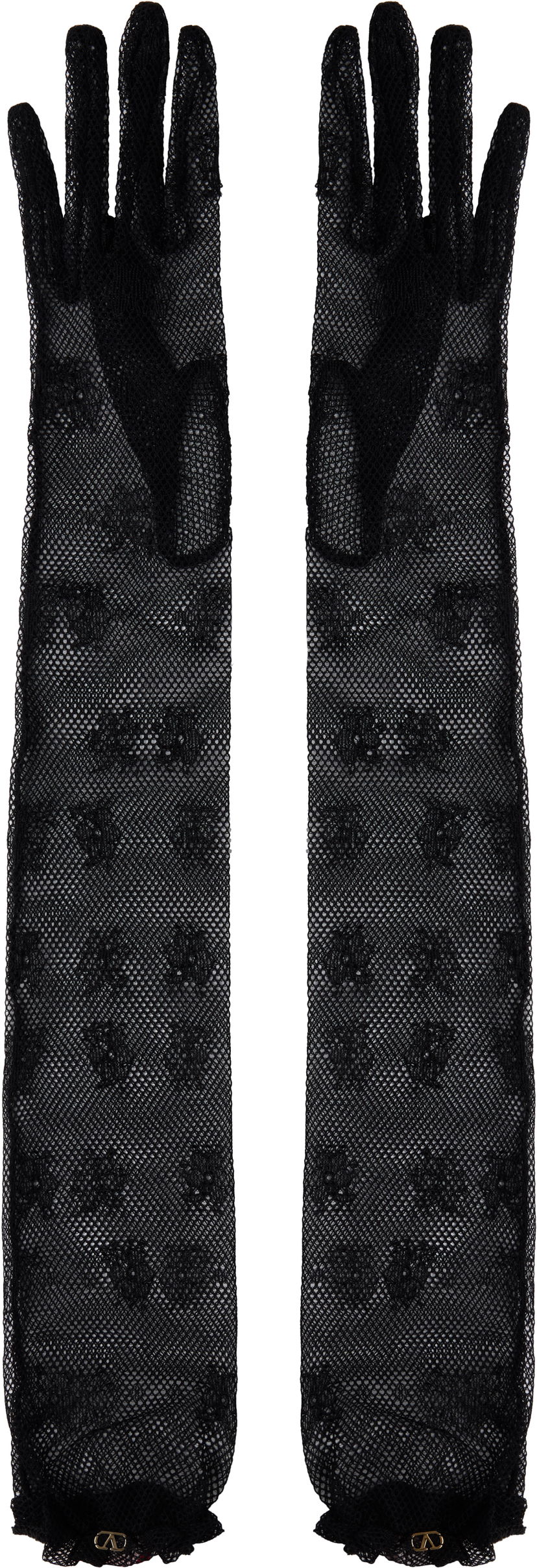 Käsineet Valentino Valentino Garavani VLogo Signature Lace Gloves Musta | 6W0GD00GPNN