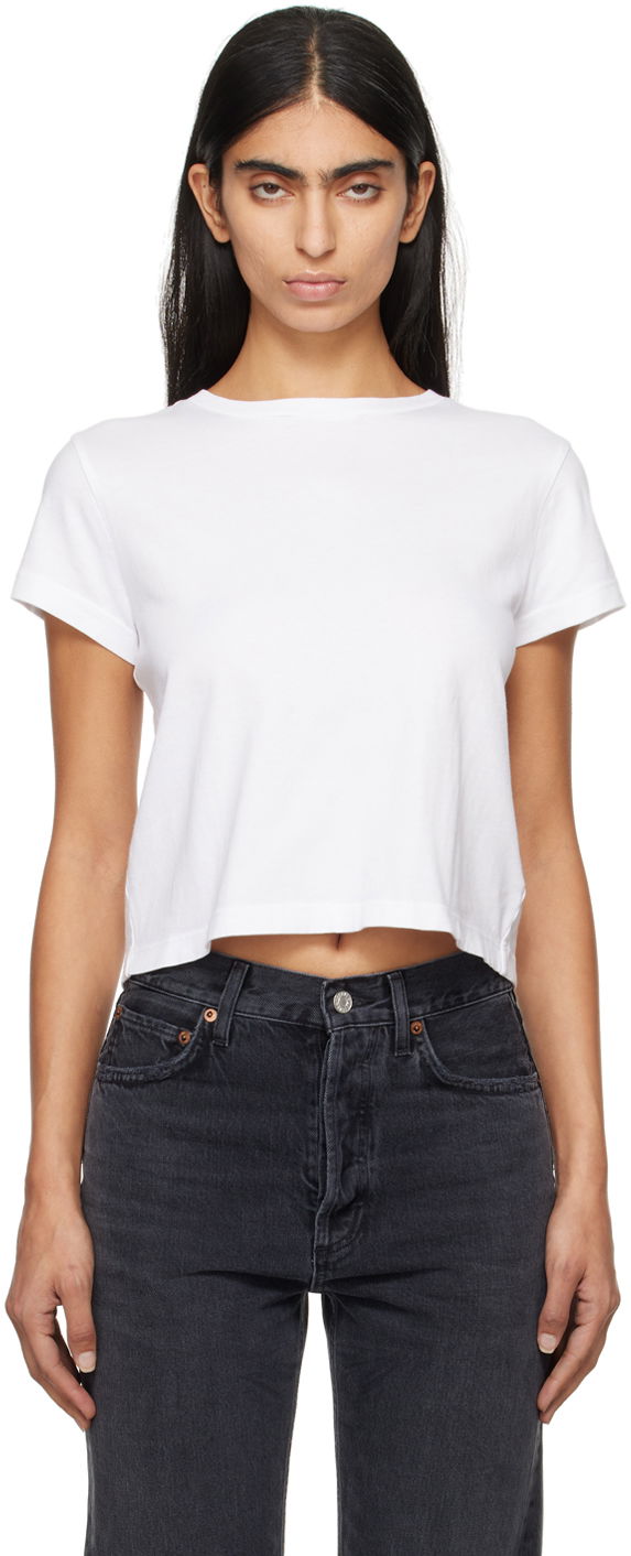 T-paita AGOLDE Shrunken T-shirt Valkoinen | A7180-1507