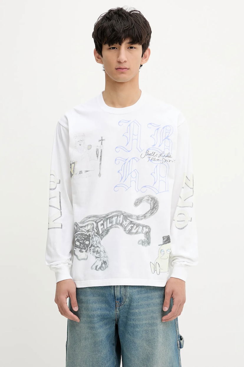 T-paita Neighborhood NEIGHBORHOOD Long Sleeve Graphic T-Shirt Valkoinen | 251PCNH.LT09