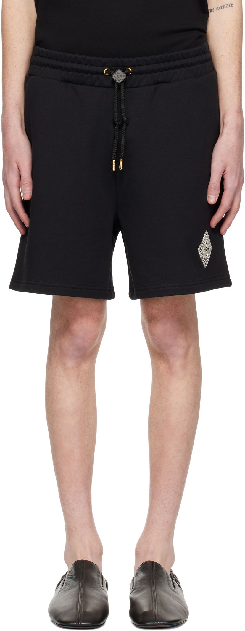 Shortsit Casablanca Pearl Diamond Lounge Shorts Musta | MPS25-JTR-003-03