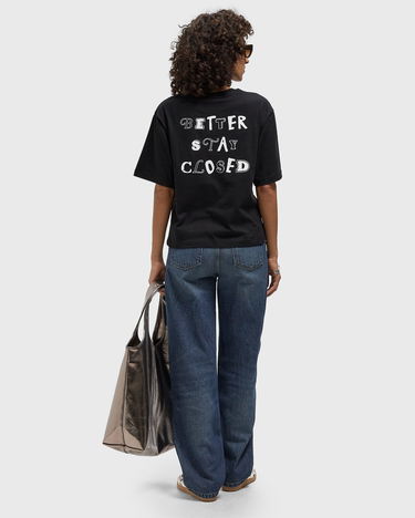 T-paita CLOSED Front Text Print T-Shirt Musta | C95925-44H-PR-100, 1
