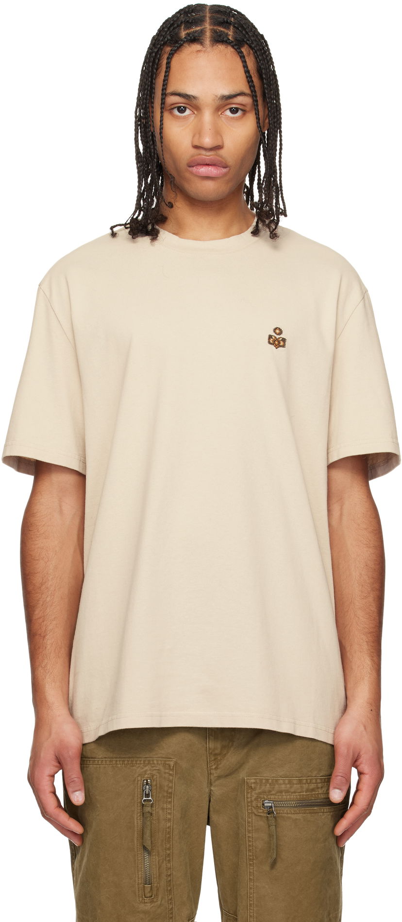 T-paita ISABEL MARANT Isabel Marant Hugo T-Shirt Beige | 25PTS0149HE-C1N14H