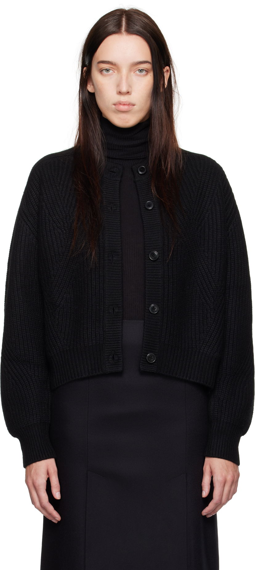 Villapaita Loulou de Saison Loulou de Saison Manoa Knit Cardigan Musta | MANOA
