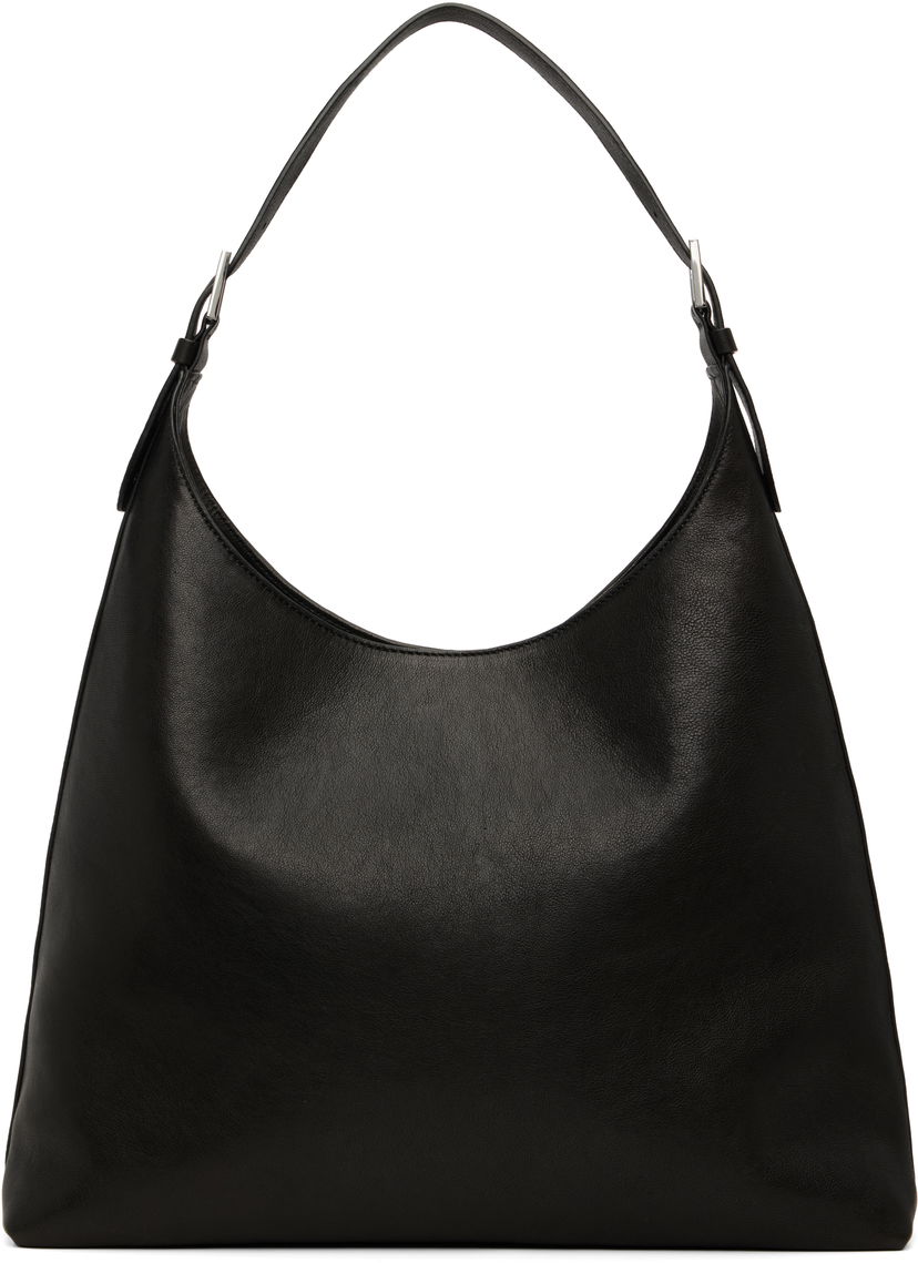 Olkalaukku BY FAR BY FAR Camryn Washed Leather Shoulder Bag Musta | MWBSB058LL034BK001PL