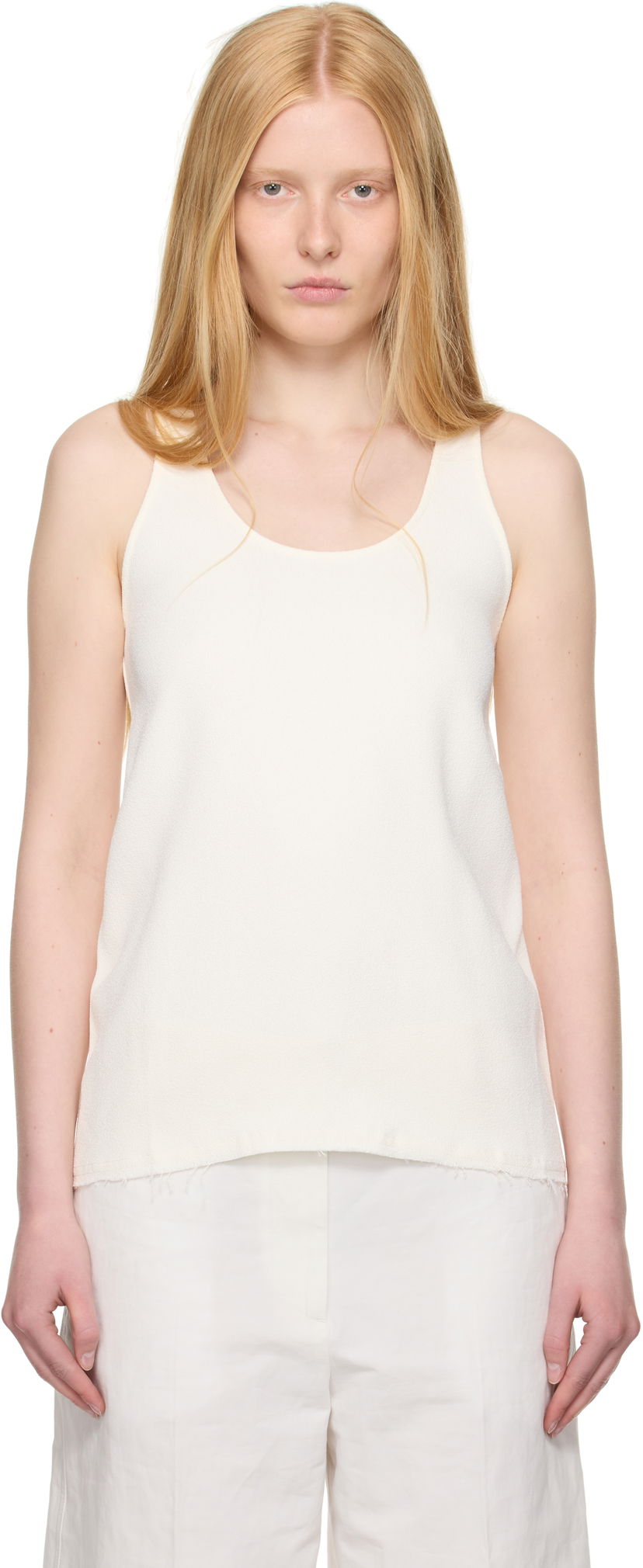 Tankkitoppi TOTEME TOTEME Sablé Tank Top Valkoinen | 252-WRT0510-FB0240