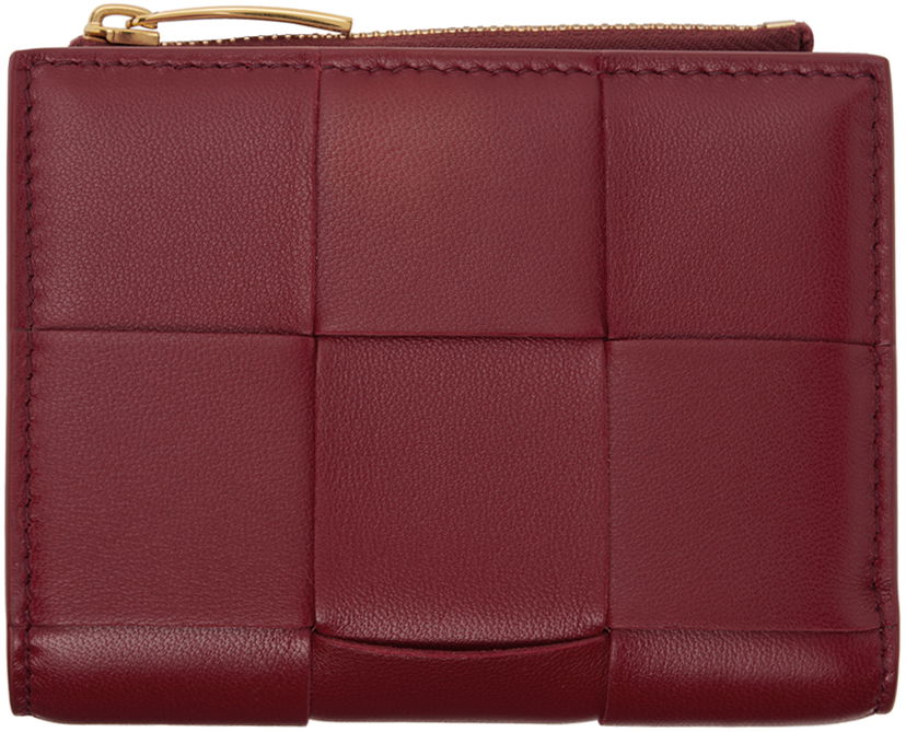 Lompakko Bottega Veneta Small Cassette Bi-Fold Zip Wallet Punainen | 742698 VCQC9