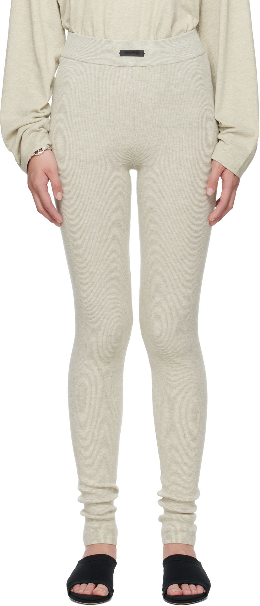 Leggingsit Fear of God Fear of God ESSENTIALS Soft Rib Leggings Beige | 192SP257492FW