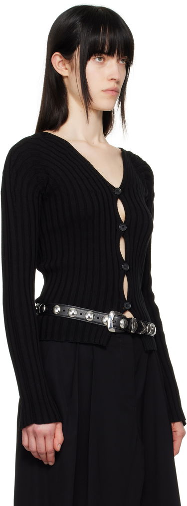 Villapaita Acne Studios Acne Studios Button-Up Rib Knit Cardigan Valkoinen | A60556-, 4