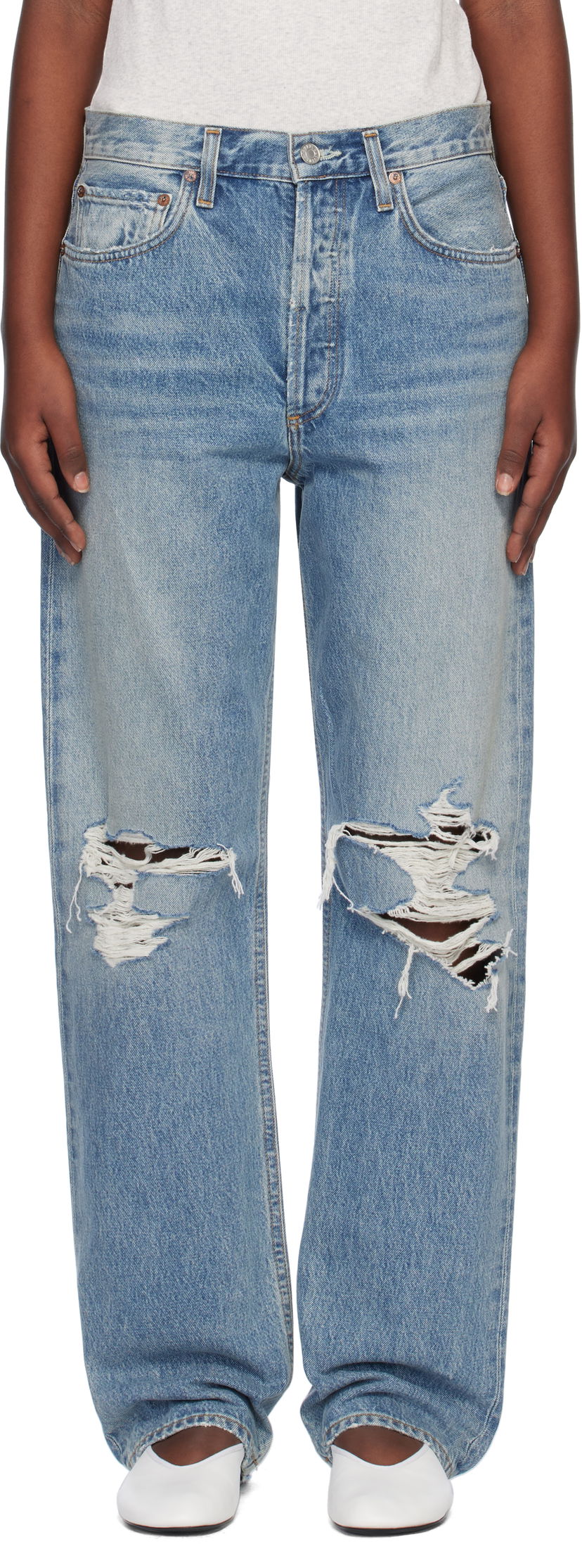Jeans AGOLDE Distressed Boyfriend Jeans Sininen | A199-1141