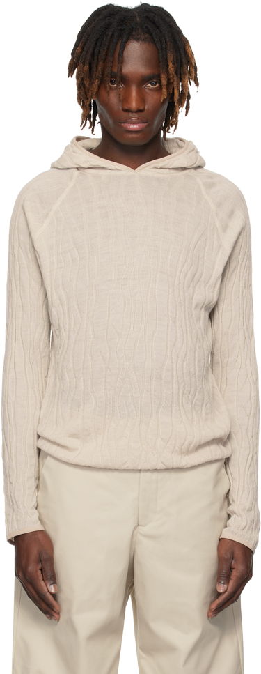 Huppari HELIOT EMIL HELIOT EMIL Sortsol Knit Hoodie Beige | PRESS25_M_07_070_ST18, 0