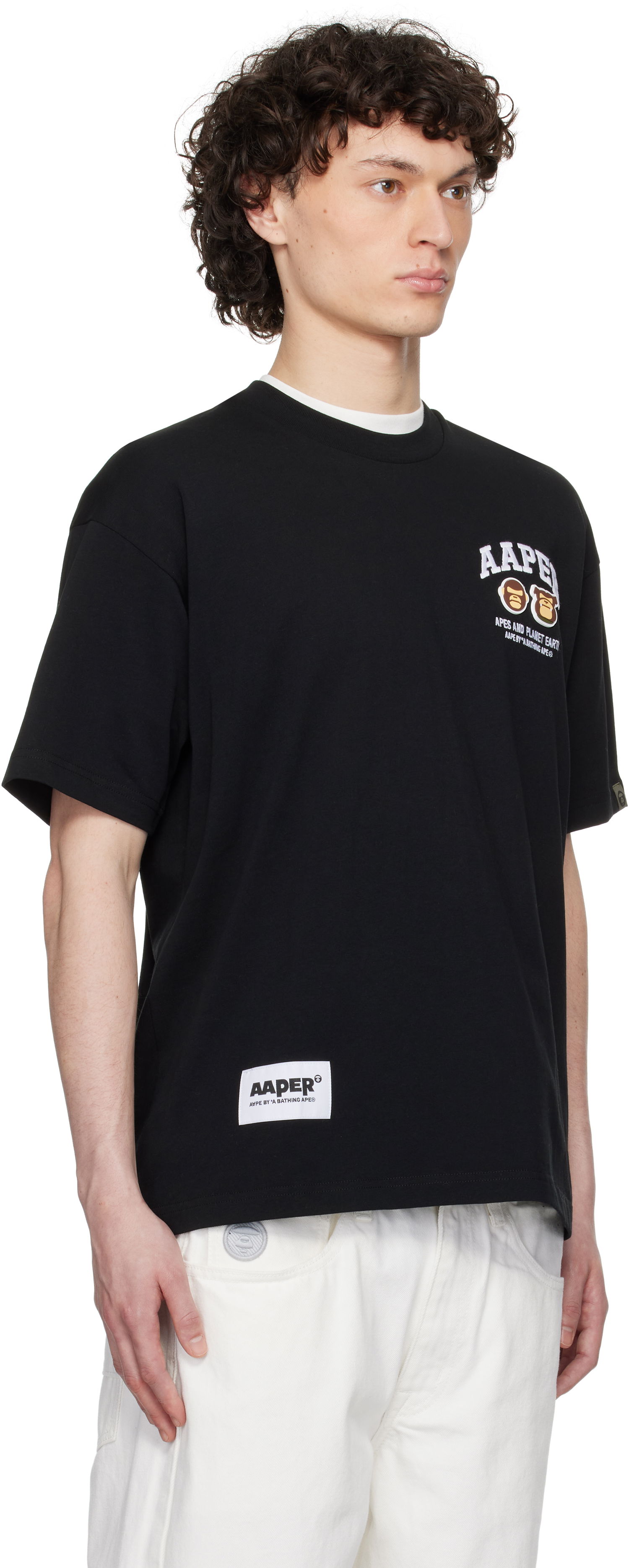 T-paita AAPE by A Bathing Ape AAPE By A Bathing Ape 'AAPER' Logo Short Sleeve T-Shirt Musta | AAPTEM1611XXNBKX, 1