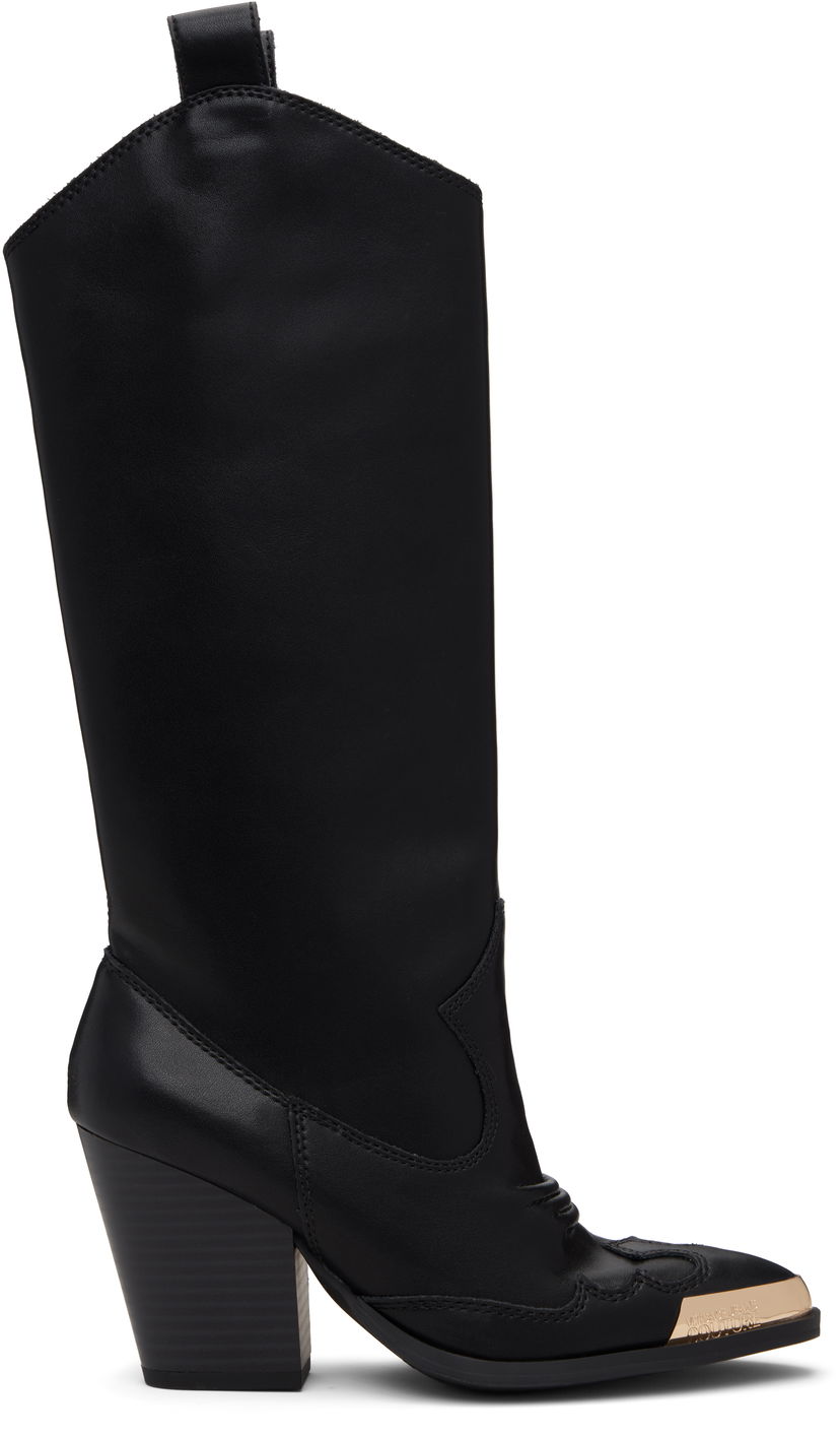 Tennarit ja kengät Versace Versace Jeans Couture Logo Plaque Tall Boots Musta | E79VA3S12_EZPB68