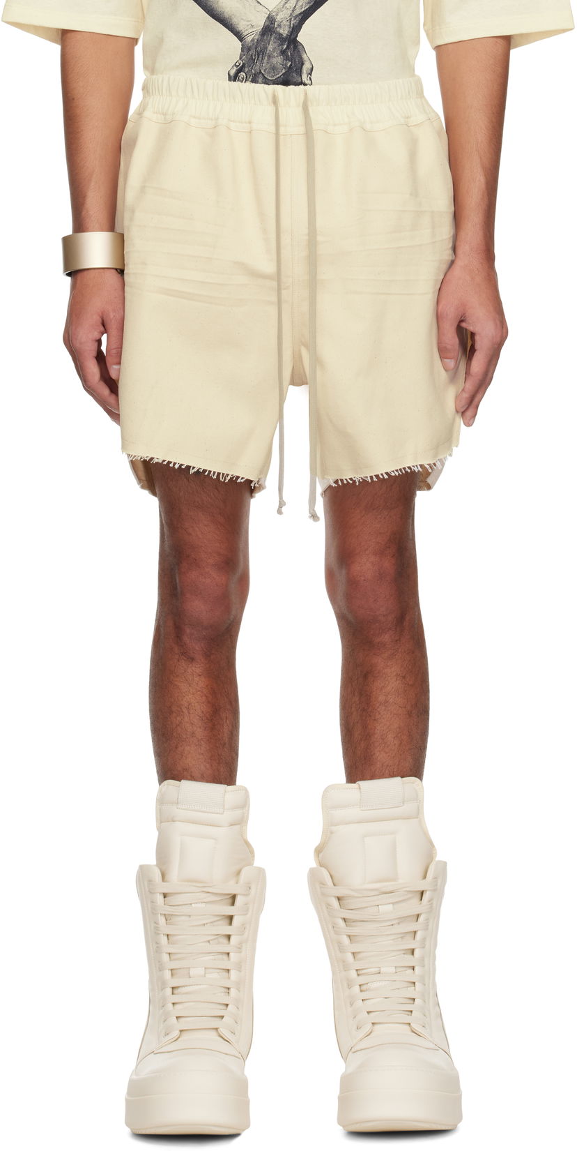 Shortsit Rick Owens Rick Owens Hollywood Boxers Shorts Beige | RR01E5306 CVSN