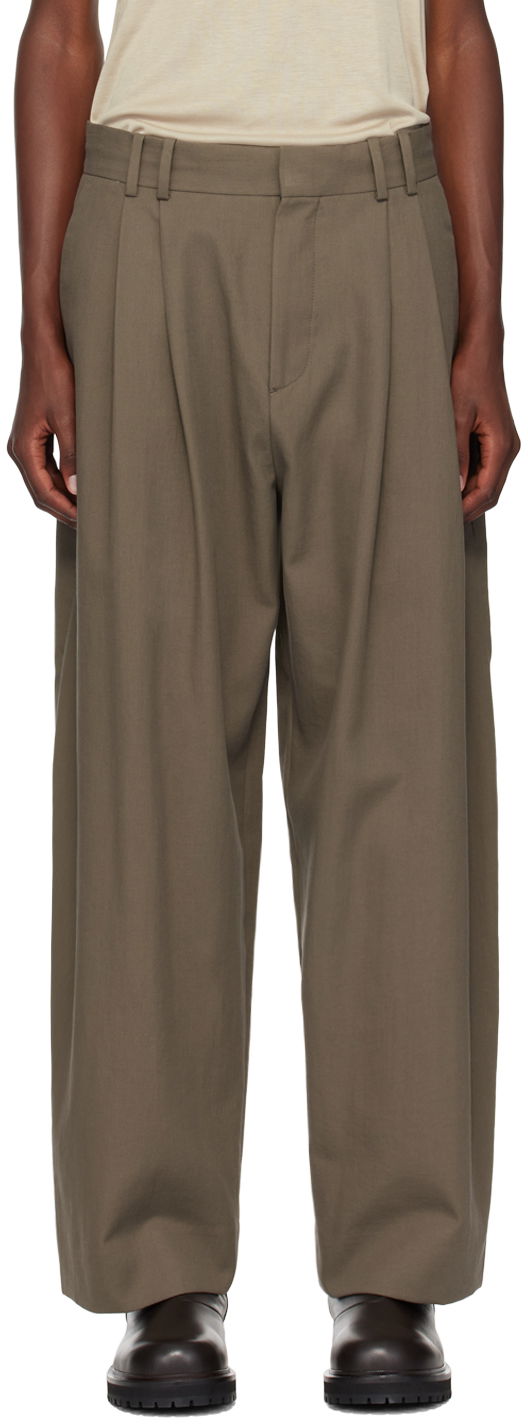Housut Studio Nicholson Studio Nicholson Line Pleated Trousers Vihreä | LINE SNM - 1185, 0