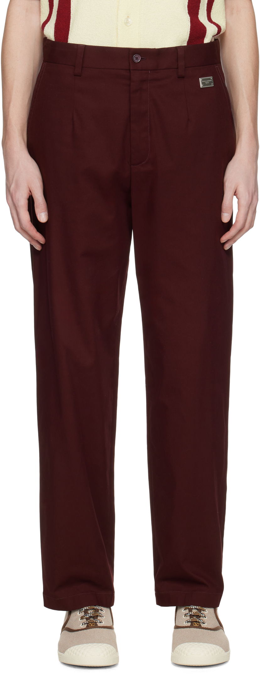 Housut Dolce & Gabbana Dolce&Gabbana Gabardine Trousers Burgundia | GV5ZHTFUFNV