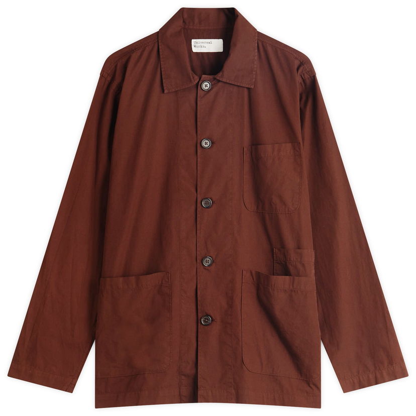 Paita Universal Works Universal Works Bakers Overshirt, Size Large Ruskea | 32678-RIB