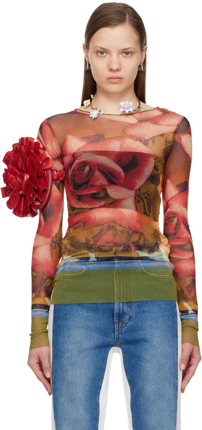 T-paita Jean Paul Gaultier Jean Paul Gaultier Roses Print Long Sleeve T-Shirt Monivärinen | 24/25-U-TO132-T547-403050