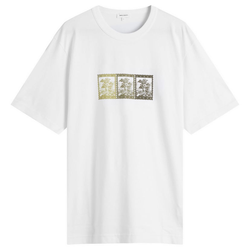 T-paita NORSE PROJECTS Norse Projects Holger Post Stamp Print T-Shirt, Size Large Valkoinen | N01-0686-0001