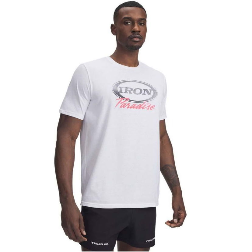 T-paita Under Armour Project Rock Iron Paradise T-Shirt Valkoinen | 1389945-100