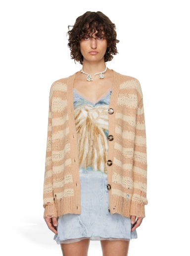 Villapaita Acne Studios Distressed Cardigan Beige | A60398-