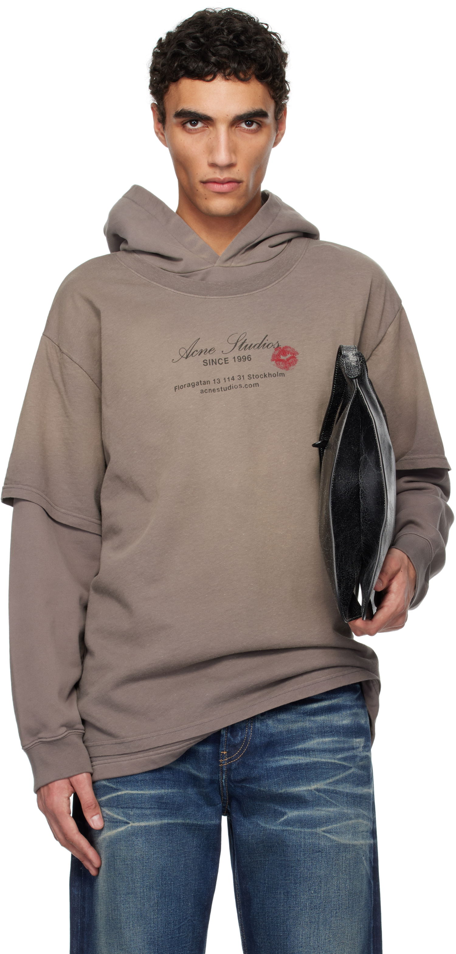 Huppari Acne Studios Acne Studios Double-Layered Hoodie Ruskea | AI0160-, 0