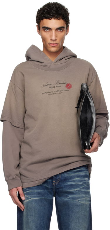Huppari Acne Studios Acne Studios Double-Layered Hoodie Ruskea | AI0160-, 0