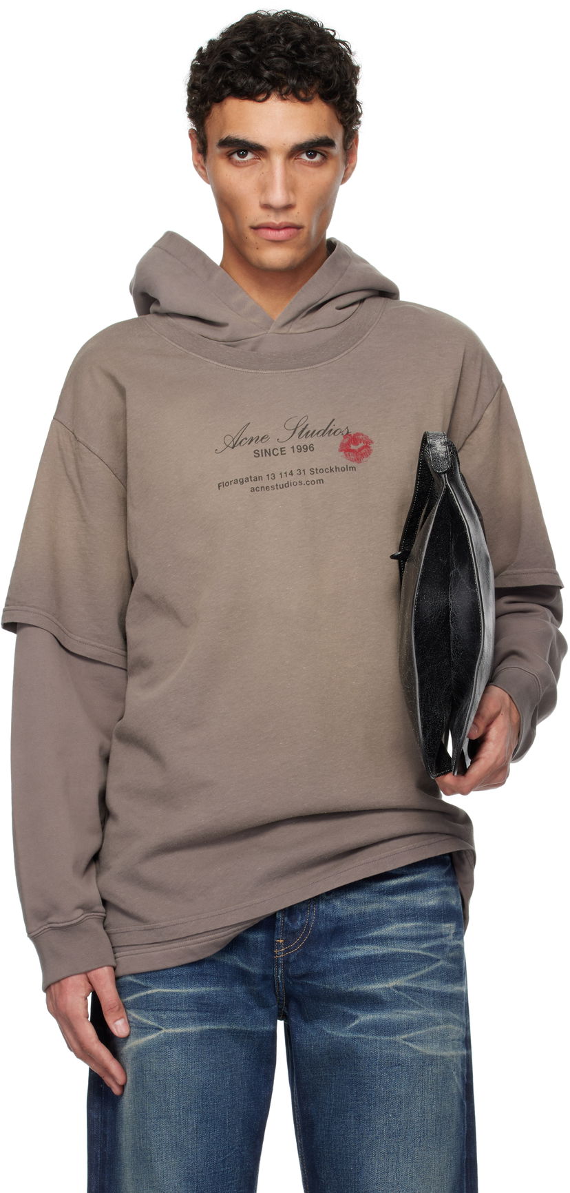 Huppari Acne Studios Acne Studios Double-Layered Hoodie Ruskea | AI0160-