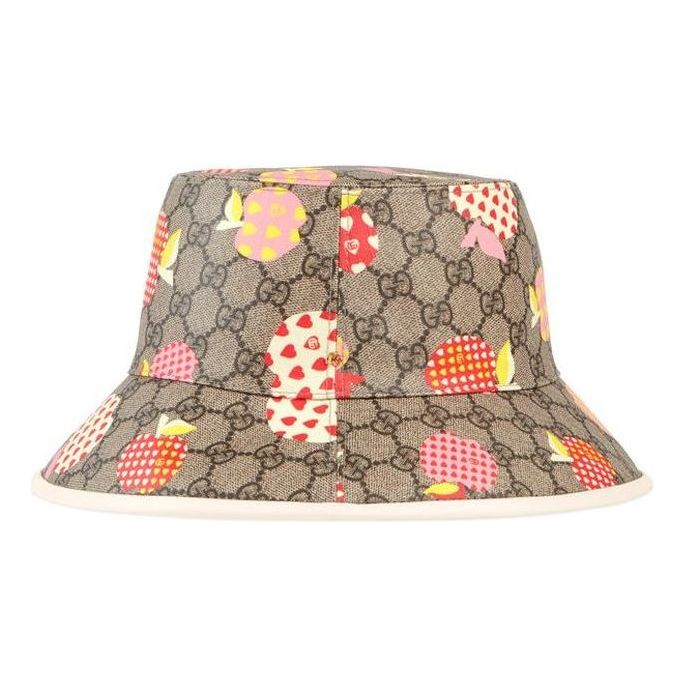 Hattu Gucci Apples Print Bucket Hat Beige | 663388-3HAED-8477