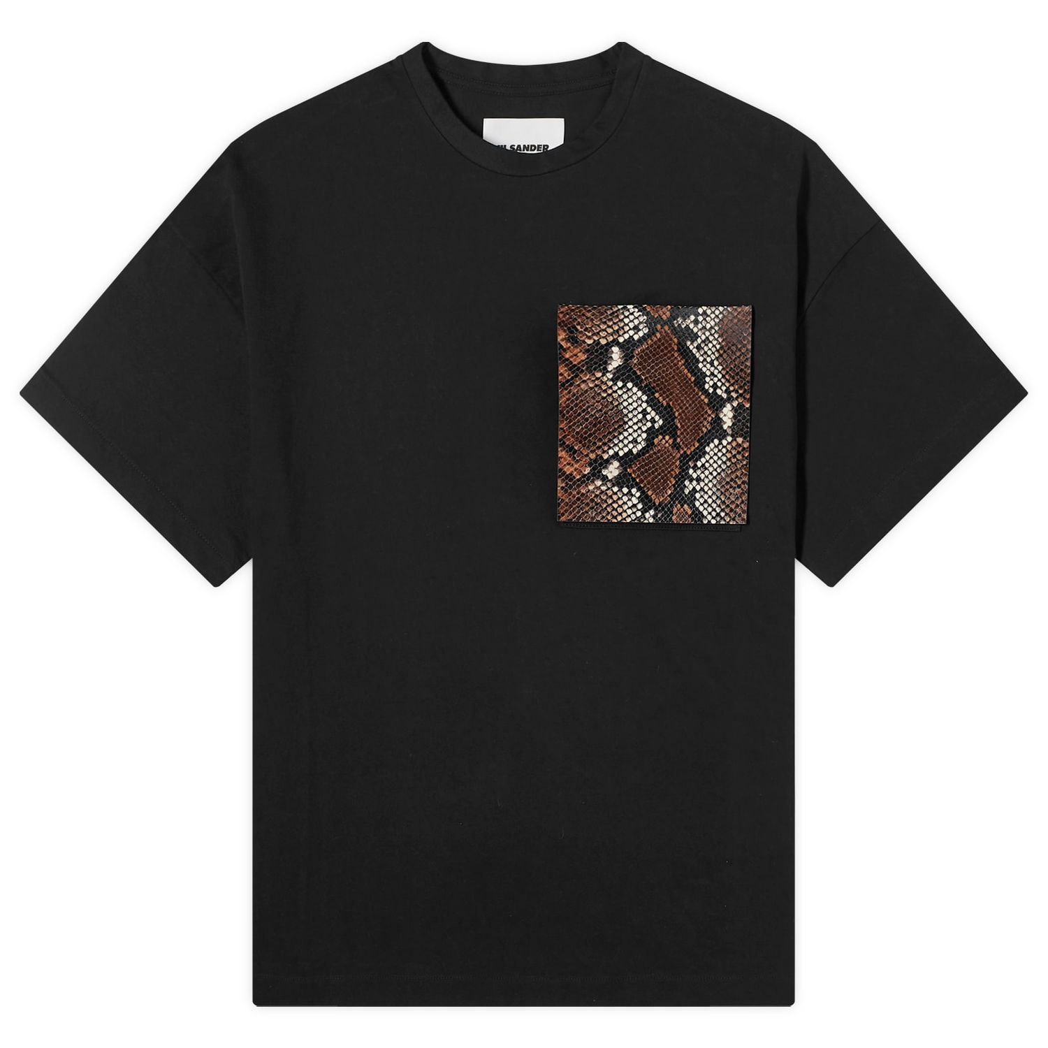 T-paita Jil Sander Python Print Pocket Musta | J21GC0157-J20035-001, 0
