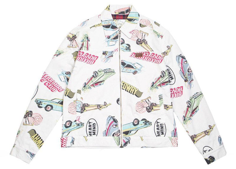 Takki BILLIONAIRE BOYS CLUB Billionaire Boys Club Gear Head Print Jacket Valkoinen | 8911402WHT