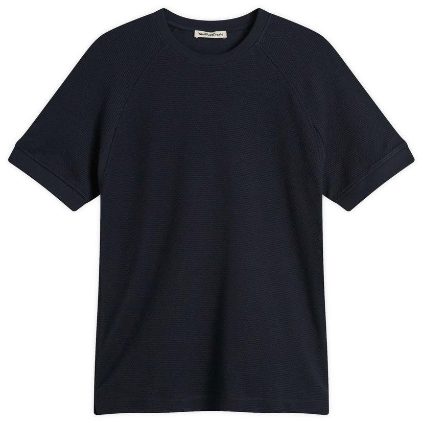 T-paita YMC YMC Marquee Waffle T-Shirt, Size Large Tummansininen | P6YMF-40