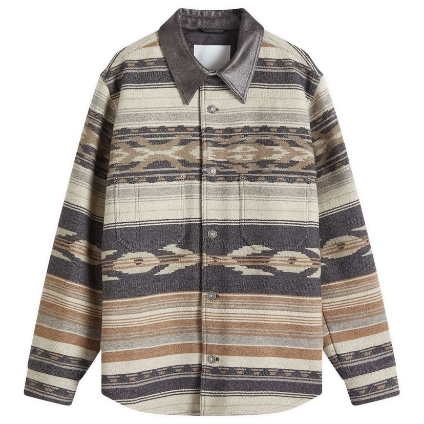 Paita ISABEL MARANT Geometric Print Overshirt Ruskea | 25PVE0501HA-C1D01H-02FK