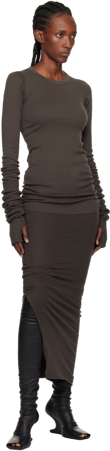 Hame Rick Owens DRKSHDW Concordians Soft Edfu Midi Skirt Ruskea | DS02E7335 RN, 3