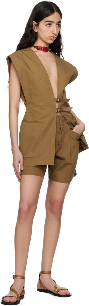 Shortsit ISABEL MARANT Isabel Marant Fairy Pleated Shorts Ruskea | SH0221FA-C2F01I, 3